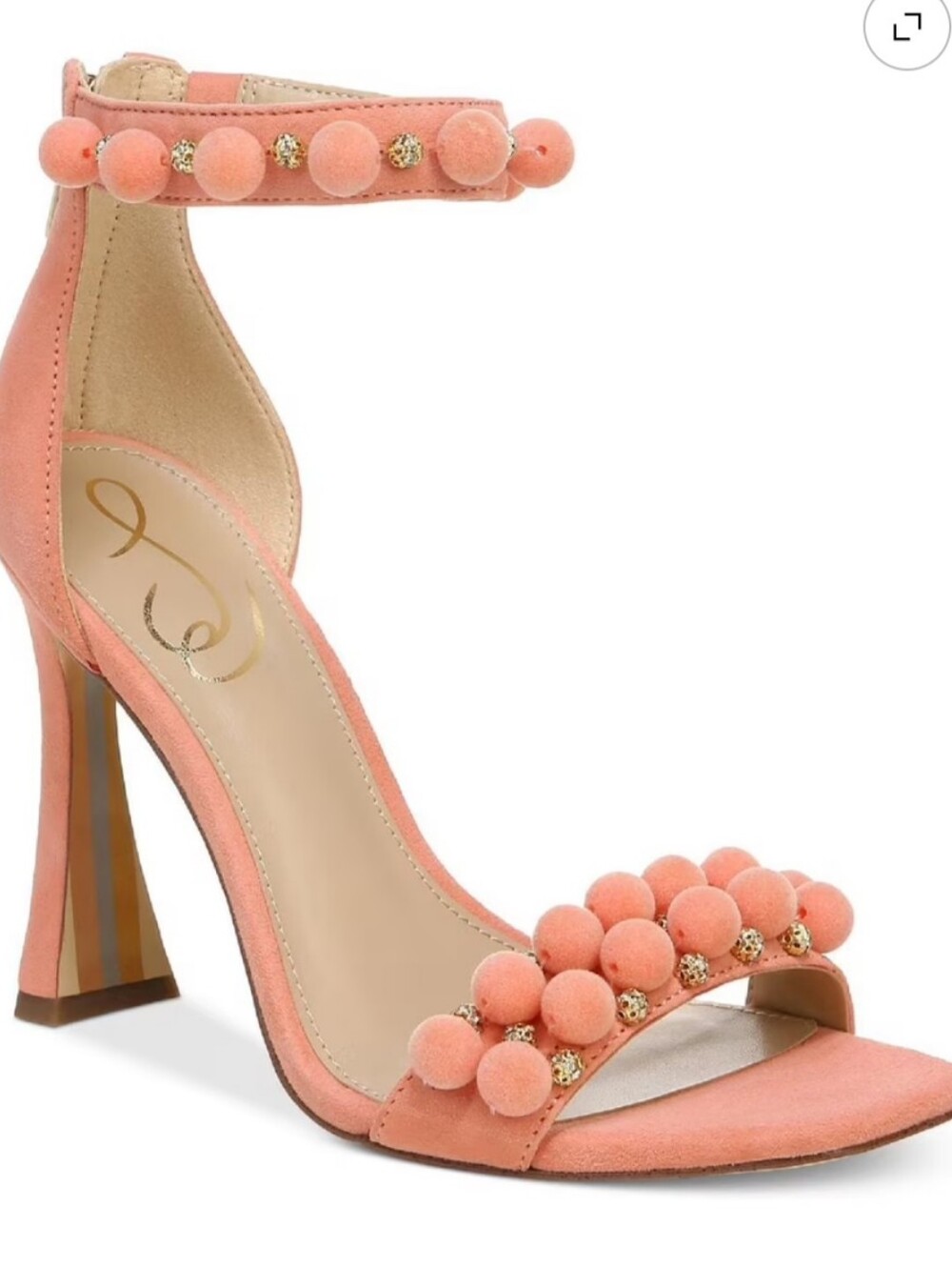 NWB Sam Edelman LUELLA/Canyon Clay Suede (Coral) Embellished Spool Heels Sz 9.5